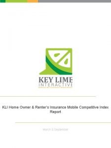 KLI Home Owner Renters Insurance Mobile Competitive Index