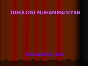Pengertian ideologi muhammadiyah