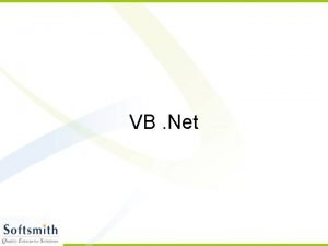 Introduction to visual basic.net