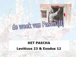 HET PASCHA Leviticus 23 Exodus 12 4 Dit