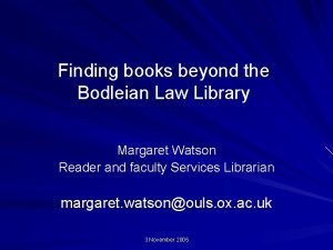 Bodleian interlibrary loan