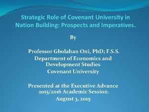 Covenant university core values