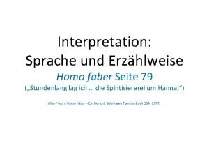 Homo faber interpretation textstelle