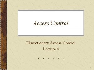 Discretionary access control