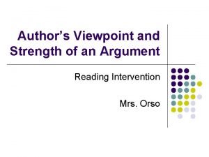 What is author's viewpoint