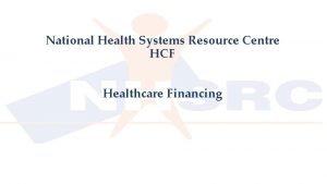 National health systems resource centre