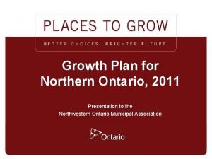 Growth plan for northern ontario