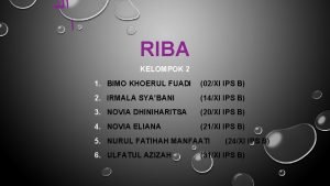 RIBA KELOMPOK 2 1 BIMO KHOERUL FUADI 02XI