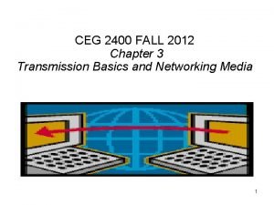 CEG 2400 FALL 2012 Chapter 3 Transmission Basics