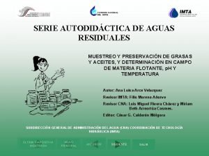 SERIE AUTODIDCTICA DE AGUAS RESIDUALES MUESTREO Y PRESERVACIN