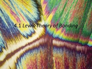 Lewis theory of bonding