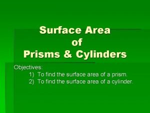 Find the total surface area of the prism Find the total surface area of the prism