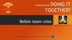 Belbin training