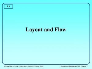 Layout and flow in operations management
