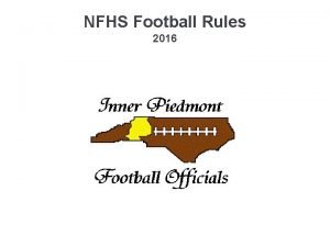 NFHS Football Rules 2016 Rule 1 The Game
