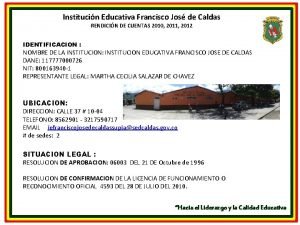 Institucin Educativa Francisco Jos de Caldas RENDICIN DE