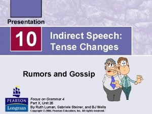 Indirect speech tense changes
