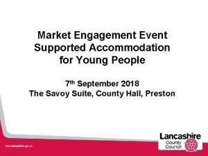 Market Engagement Event Supported Accommodation for Young People