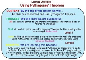 Pythagorean theorem learning objectives