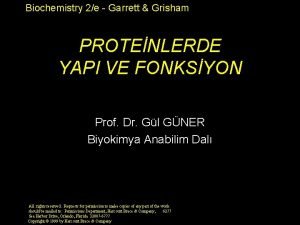 Biochemistry 2e Garrett Grisham PROTENLERDE YAPI VE FONKSYON