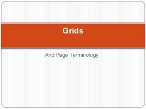 Grids And Page Terminology Grids And Page Terminology