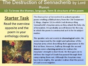 The destruction of sennacherib by lord byron