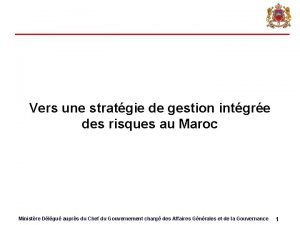 Vers une stratgie de gestion intgre des risques