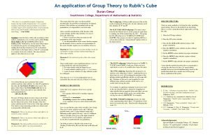 Rubik's cube group theory