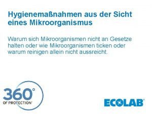 Hygienemanahmen aus der Sicht eines Mikroorganismus Warum sich