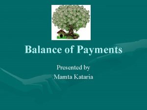 Balance of Payments Presented by Mamta Kataria Contents