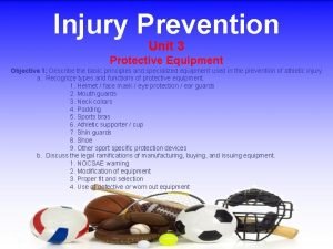 Injury Prevention Unit 3 Protective Equipment Objective 1