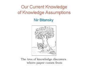 Our Current Knowledge of Knowledge Assumptions Nir Bitansky