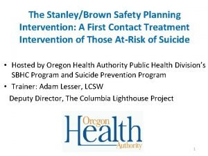 Stanley brown safety plan