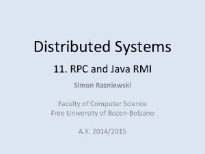 Java rmi in distributed system