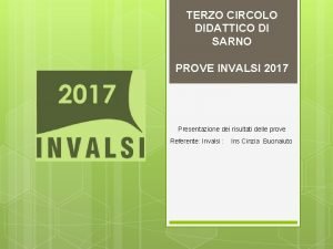 TERZO CIRCOLO DIDATTICO DI SARNO PROVE INVALSI 2017