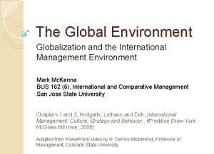 International management and globalization