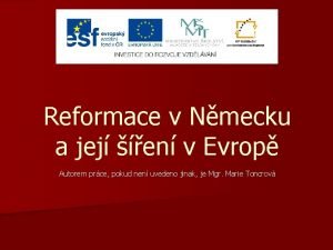 Reformace v Nmecku a jej en v Evrop