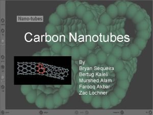 Carbon Nanotubes By Bryan Sequeira Bertug Kaleli Murshed