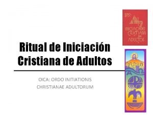 Ritual de iniciacion cristiana para adultos