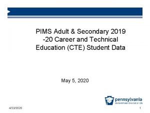 PIMS Adult Secondary 2019 20 Career and Technical