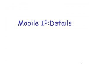 Terminology of mobile ip