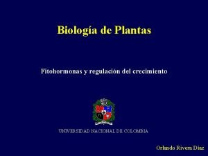 Biologa de Plantas Fitohormonas y regulacin del crecimiento