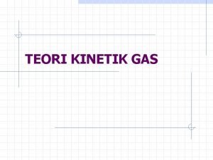 TEORI KINETIK GAS Model Gas Ideal 1 2