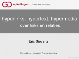 hyperlinks hypertext hypermedia over links en relaties Eric