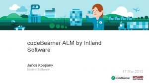 code Beamer ALM by Intland Software Janos Koppany