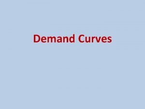 Demand Curves Supply and Demand is a way