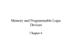 Memory and Programmable Logic Devices Chapter 6 Definitions