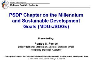 Republic of the Philippines Philippine Statistics Authority PSDP