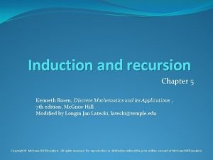 Induction and recursion Chapter 5 Kenneth Rosen Discrete