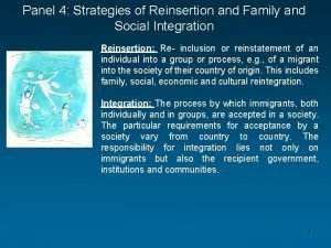 Panel 4 Strategies of Reinsertion and Family and